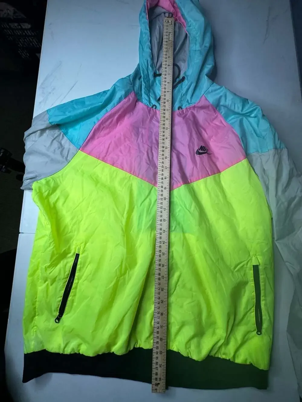 Nike Windrunner Jacket Size XL Pink Volt Light Aqua Colorblock